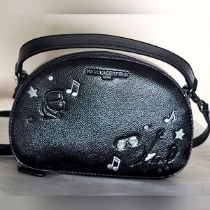 Karl Lagerfeld Paris™ Music symbols Textured Top-Handle Crossbody Bag